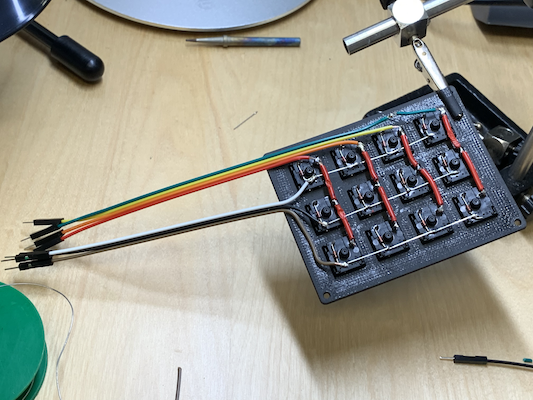 Final wiring with jumper wires attached.